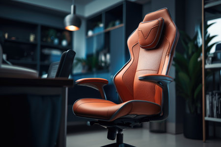Modern leather chair in the office. 3d rendering, 3d illustration.の素材