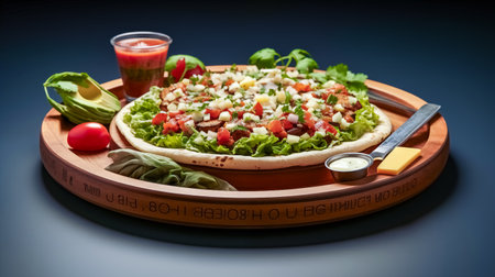 Mexican quesadilla with vegetables, cheese and guacamoleの素材