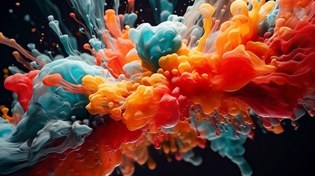 Colorful ink in water. Abstract background. 3d rendering.の素材