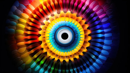 Eye of God. Colorful abstract background. 3D rendering.の素材