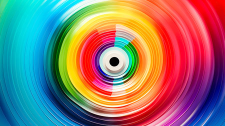 Colorful rainbow spiral background. Abstract rainbow background. Vector illustration.の素材