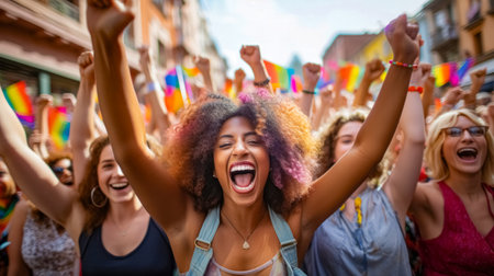 participants in the annual event for the protection of human rights and civil equality - Gay Pride Paradeの素材