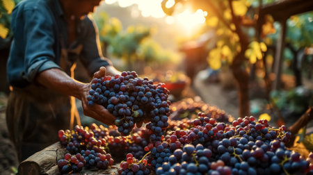 Grapes harvest at the vineyard in the countryside of Thailand.の素材