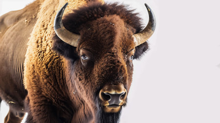 Portrait of a big European bison (Bison bonasus)の素材