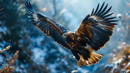 White-tailed eagle in flight. Scientific name: Haliaeetus albicilla, also known as the ern, erne, gray eagle, Eurasian sea eagle and white-tailed sea-eagle.の素材