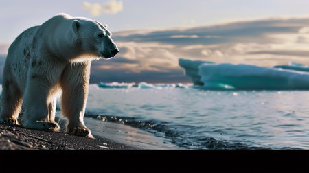 Polar bear (Ursus maritimus) on the pack ice, north of Greenlandの素材
