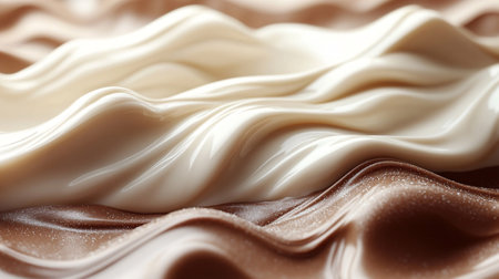 closeup of chocolate cream texture as background, sweet food and drinkの素材