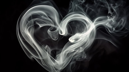 Abstract smoke moves on a black background. Design element. Abstract texture.の素材