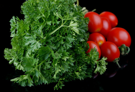 parsley, tomatoの写真素材