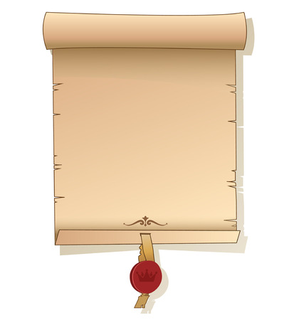 Old Scroll Paper. Background With Signet. Vector Template. Old Scroll Paper Template. Old Scroll Paper Vector. Old Scroll Paper Printable. Old Scroll Paper For Sale. Old Scroll Paper Wallpaper.のイラスト素材