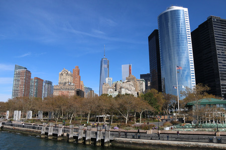 tower behide port of ferry ,New York, USAのeditorial素材