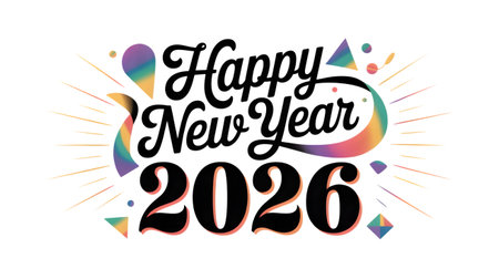 Happy New Year 2026. Design for greeting card, poster and banner.の素材