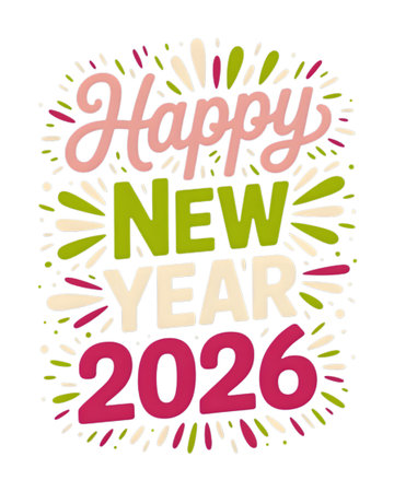Happy New Year Greeting Card. Happy New Year 2026の素材