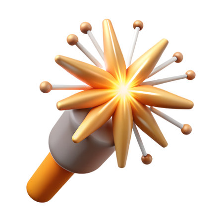 Magic wand isolated on white background. 3d rendering, 3d illustration.の素材