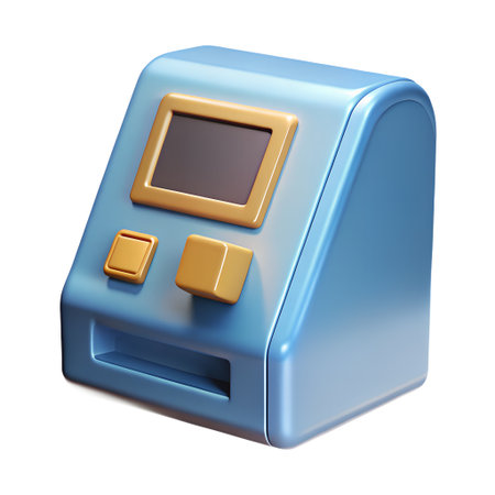 A charming 3d rendering of a blue medical device, isolated on transparent background, perfect for healthcare themesの素材