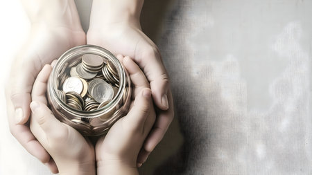 Gentle hands cradling a delicate glass orb reflecting a blurred cityscapeの素材