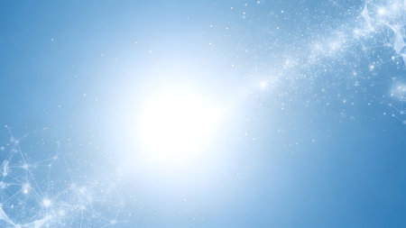 Serene blue sky with soft glowの素材