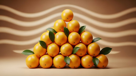 Vibrant pyramid of orangesの素材