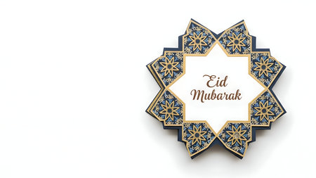 Celebrating eid mubarak with traditional artの素材