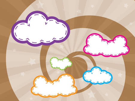 Colorful design with clouds background and wallpaperのイラスト素材