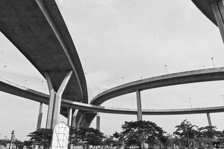 King Bhumibol Bridge in bangkok from Thailand の写真素材
