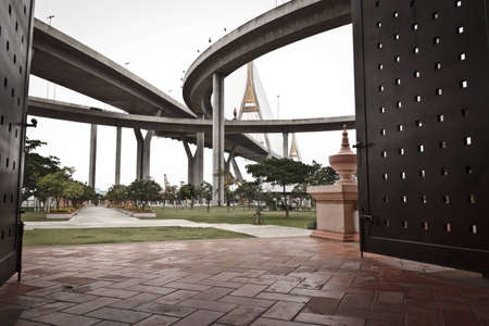 King Bhumibol Bridge in bangkok from Thailand 