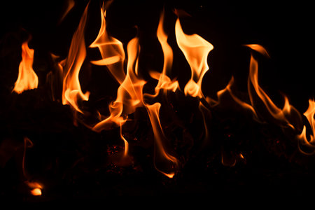 Blaze fire flame texture background. Fire sparks background. Abstract fire flame texture for banner...