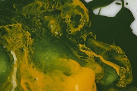 Green color splash. Colorful Art abstract background. Acrylic paint. Abstract background. Luxury colored acrylic paint. Color paint background. Color background.の写真素材