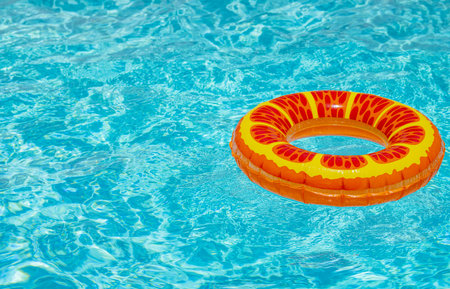 Summer background. Summer backdrop. Summertime vacation. Rubber circle. Inflatable swimming ring....