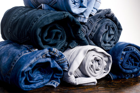 Denim texture for background design.の写真素材