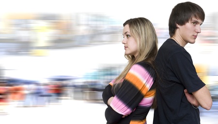 Quarrel between men and womenの写真素材