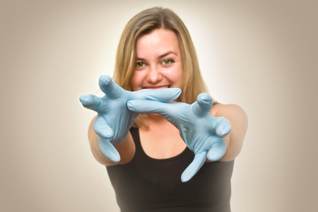 Attractive and sexy housewife is going to fight dirtyの写真素材