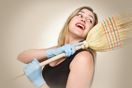 Attractive and sexy housewife is going to fight dirtyの写真素材