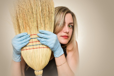 Attractive and sexy housewife is going to fight dirtyの写真素材