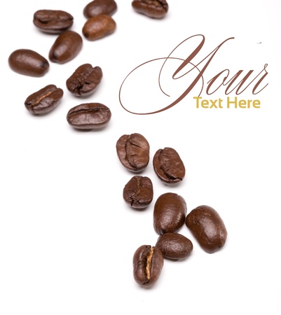 Coffee Beans draw a zigzag line isolated on white.の写真素材