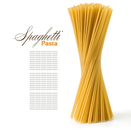 Bunch of spaghetti  isolated on whiteの写真素材