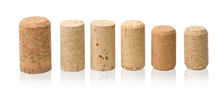 wine corks set  isolated on whiteの写真素材