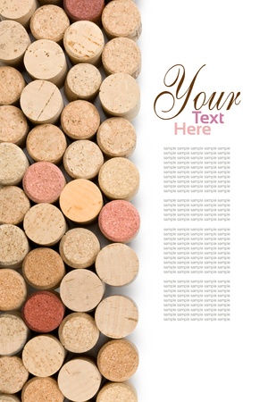  set  of wine corks isolated on whiteの写真素材