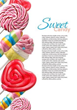 Colourful lollipop isolated on the white backgroundの写真素材