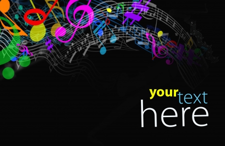 musical sounds in the  black background の写真素材