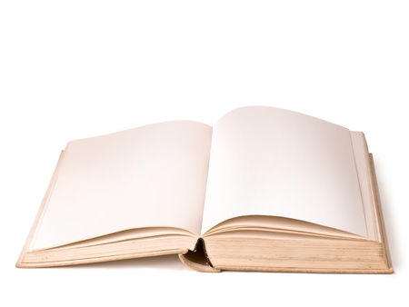 Blank page on the old book, Isolatedの写真素材