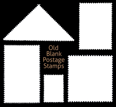 Blanks Postage Stamp Framed by Black Borderの写真素材