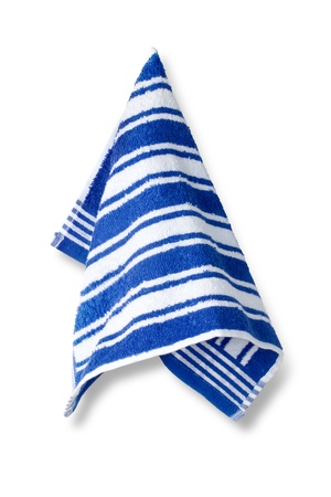 Kitchen towel isolated on white background, clipping path includedの写真素材