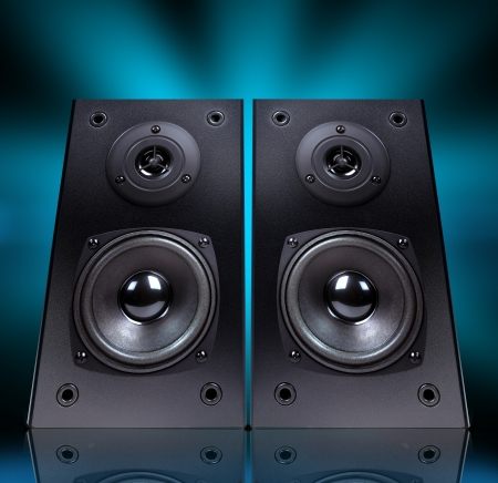 Audio speaker in  case isolated on black background, の写真素材
