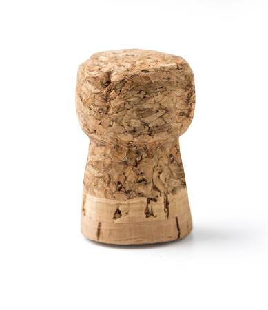 wine cork isolated on white background closeup shot with clipping pathの写真素材