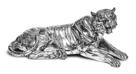 Beautiful tiger isolated on white background with clipping pathの写真素材