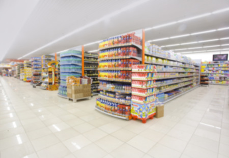 Supermarkets, lens blur effect.background for your designの写真素材
