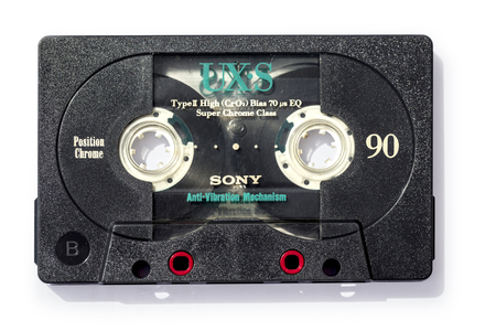 Mallorca, Spain April 22, 2016: SONY audio compact cassete isolated on white background. Side B.のeditorial素材