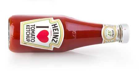 Chisinau, Moldova May 22, 2017: A bottle of Heinz Ketchup isolated on white background.のeditorial素材