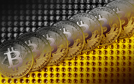  Bitcoins. New virtual money.の写真素材